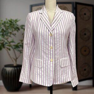 Vintage Company Ellen Tracy Blazer Jacket Sz 4 Lavender Stripe Tailored Y2K